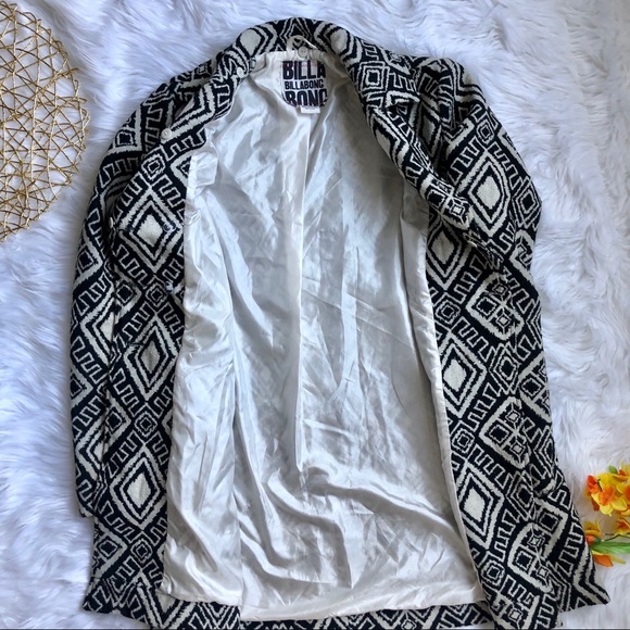 BillaBong Wool Geo Peacoat Double Breasted L EUC - Picture 7 of 8